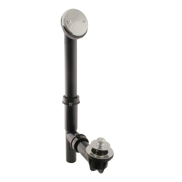 Westbrass Black 1-1/2" Tubular Twist & Close Bath Waste in Stainless Steel 594144-20 - main
